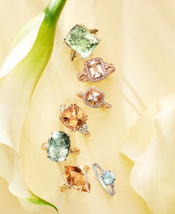 Le Vian - Prasiolite (9-3/4 ct. t.w.), White Diamond (1/8 ct. t.w.) and Chocolate Diamond (3/8 ct. t.w.) Ring in 14k Gold