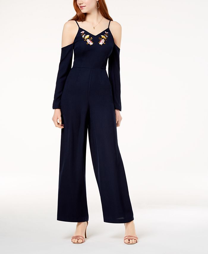 The Edit By Seventeen Juniors' Cold-Shoulder Jumpsuit, Created for Macy ...