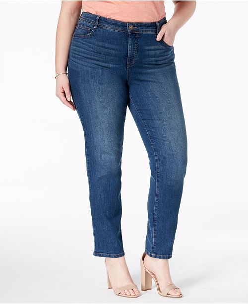 plus size high waisted jeans tummy control