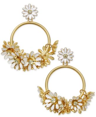 kate spade new york - 14k Gold-Plated Drop Hoop Earrings