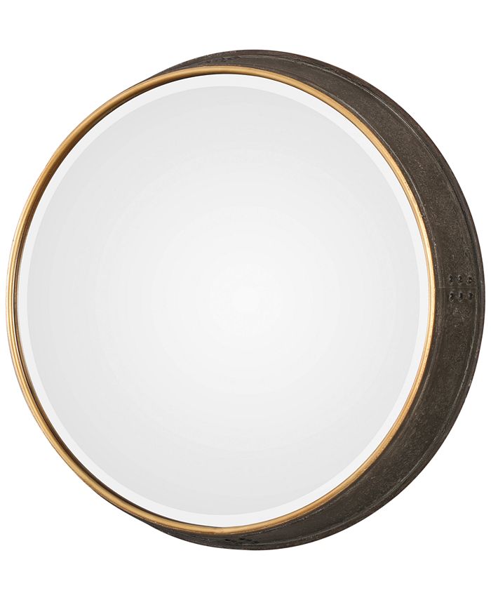Uttermost - Sturdivant Antiqued Gold-Tone Round Mirror