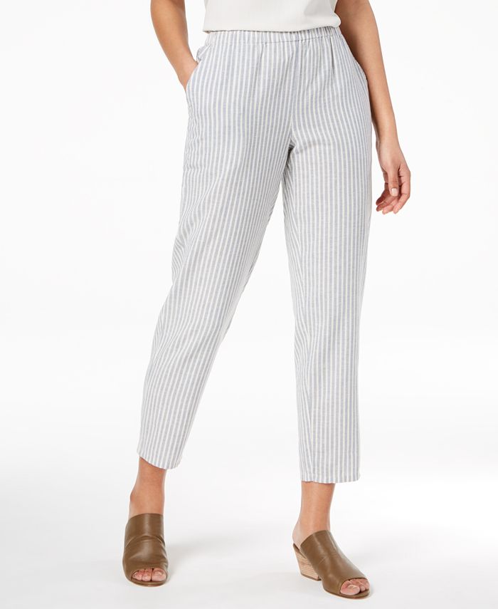 Eileen Fisher Striped Pull-On Ankle Pants, Regular & Petite & Reviews ...