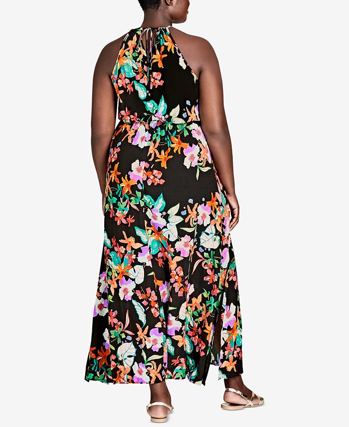 City Chic Trendy Plus Size Floral-Print Maxi Dress - Macy's