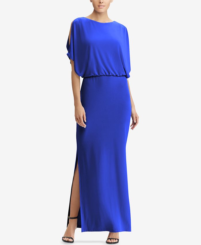 Lauren Ralph Lauren Slit-Sleeve Jersey Gown - Macy's