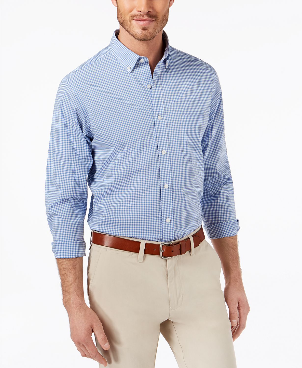 Club Room Men's Classic-Fit Stretch Mini-Gingham Shirt