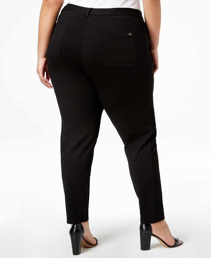 Calvin Klein Plus Size Ponté Skinny Compression Pants - Macy's