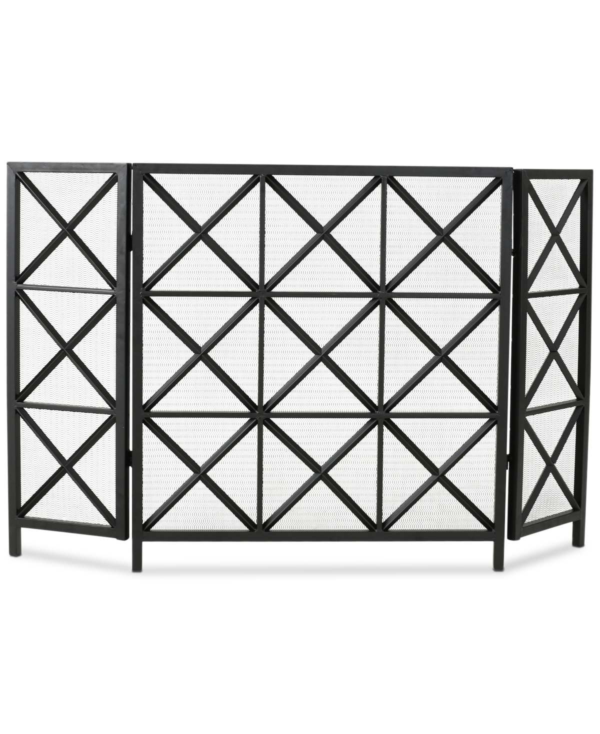 Noble House Three Panel Fireplace Screen In Black