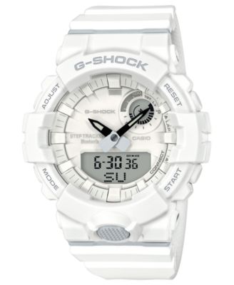 G-Shock - Men's Analog-Digital White Resin Strap Step Tracker Watch 48.6mm