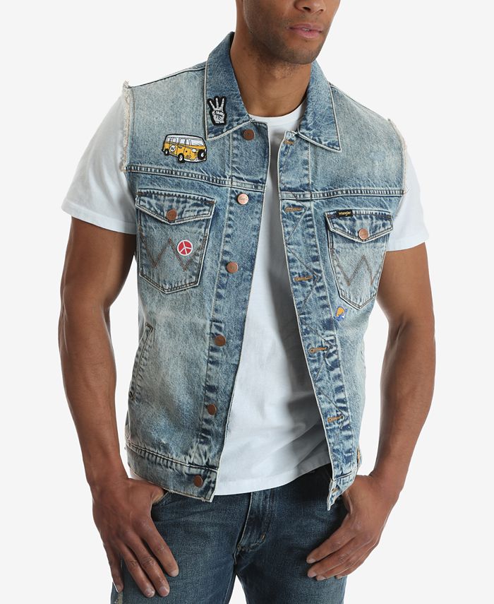 Wrangler Men's Denim Patch Vest Macy's