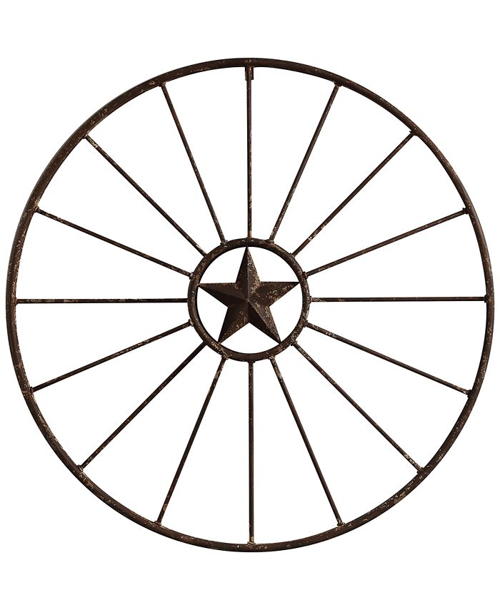 3R Studio - Round Metal Wagon Wheel Wall D&eacute;cor