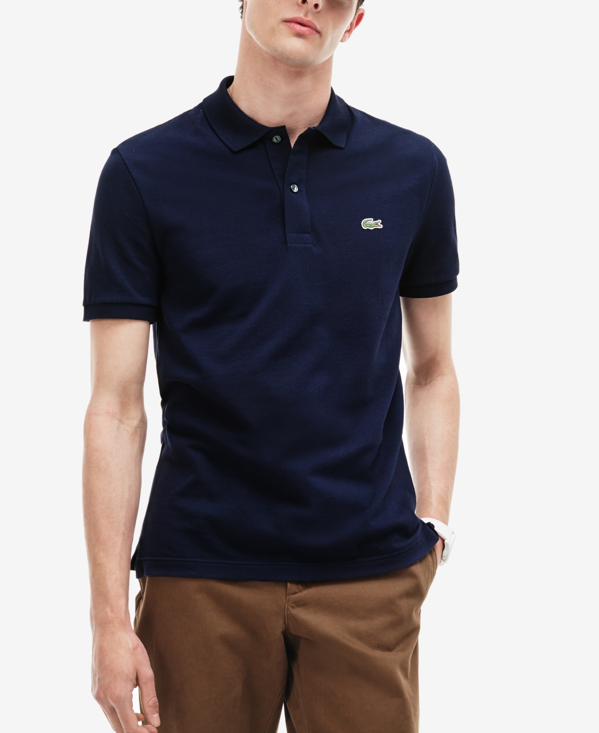 Lacoste Men's L.12.12 Classic-fit Short-sleeve Pique Polo Shirt In Navy Blue