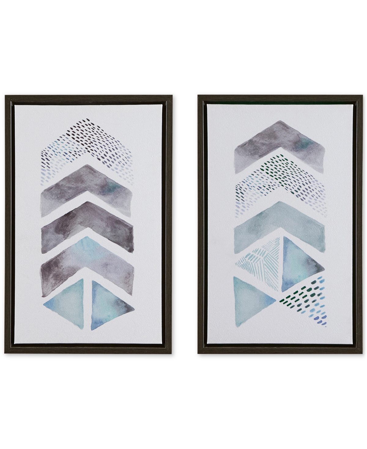 Jla Home Urban Habitat This And That Way 2-pc. Framed Gel-coated Canvas Print Set In Blue,grey