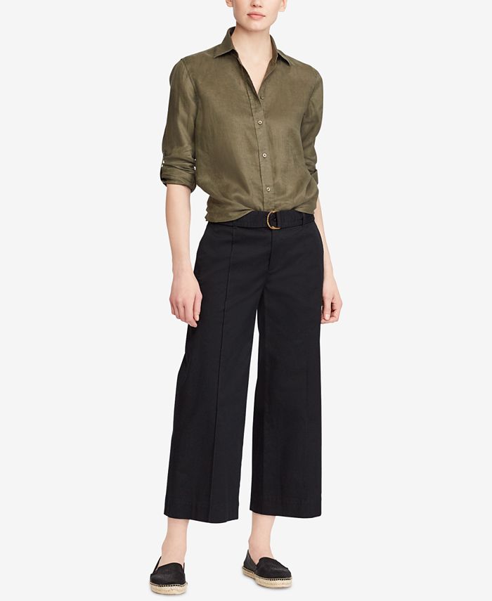 Lauren Ralph Lauren Petite Linen Shirt - Macy's
