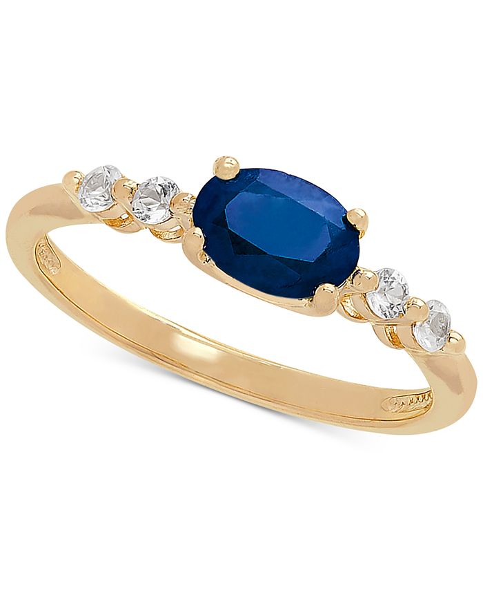 Macy's Sapphire (1 ct. t.w.) & White Sapphire (1/5 ct. t.w.) Ring in ...