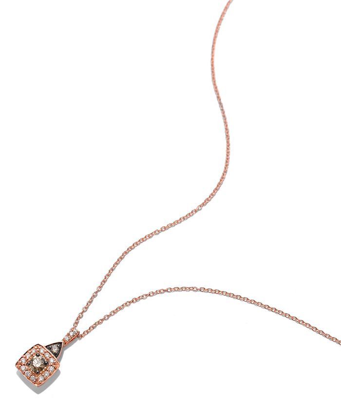 Le Vian - Chocolate and White Diamond (1/4 ct. t.w.) Square Pendant in 14k Rose, Yellow or White Gold
