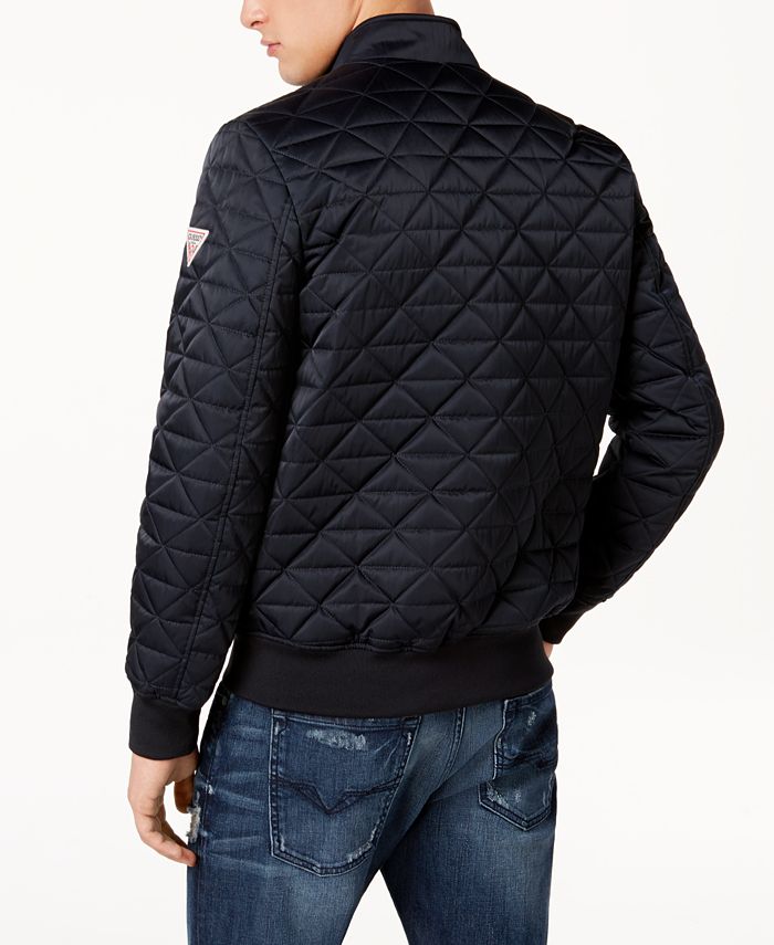 GUESS Men's WaterResistant Quilted Bomber Jacket Macy's