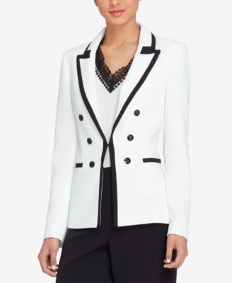 Tahari ASL - Contrast-Trim Blazer, Regular & Petite