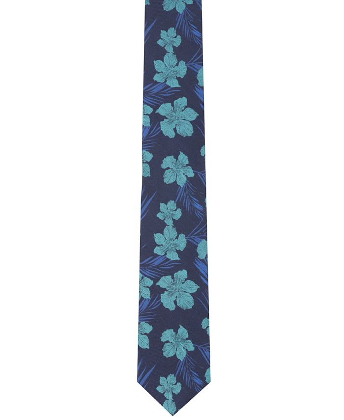 Bar III Men's Heli Floral Skinny Tie, Created for Macy's Macy's