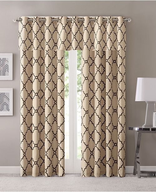 Madison Park Saratoga 50 X 18 Fretwork Print Grommet Valance