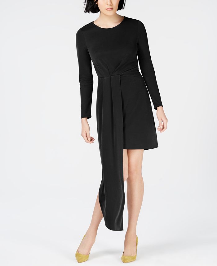 Bar III Pleated Asymmetrical Dress, Created for Macy's - Macy's