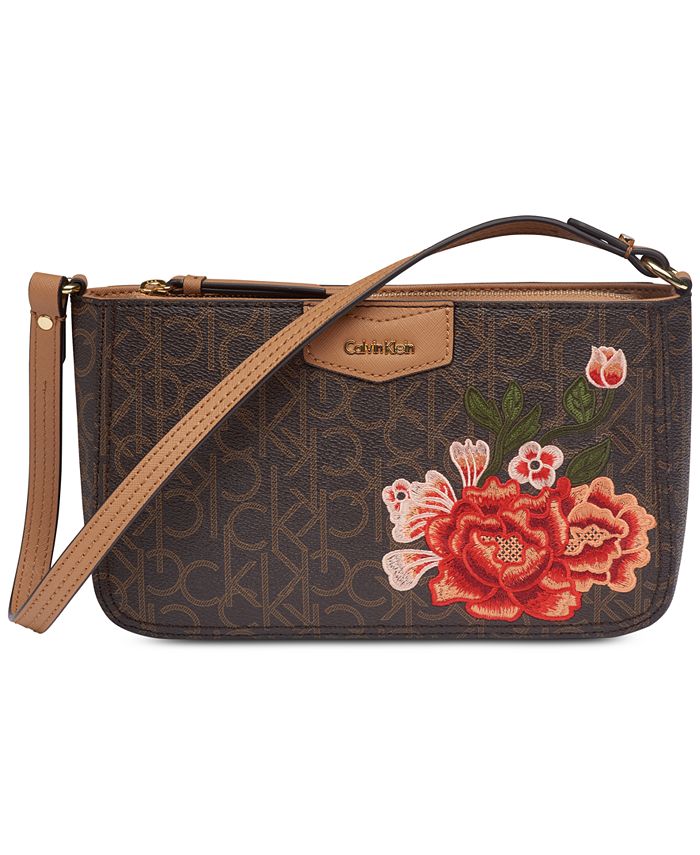 Calvin Klein Signature Floral Shoulder Bag & Reviews - Handbags &  Accessories - Macy's