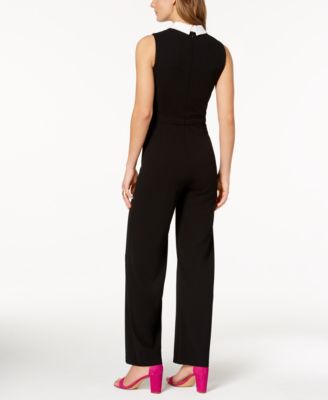 Ivanka Trump Embellished Collared Jumpsuit