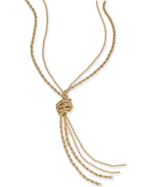 image of Charter Club Double Rope Knotted Lariat Necklace, 32
