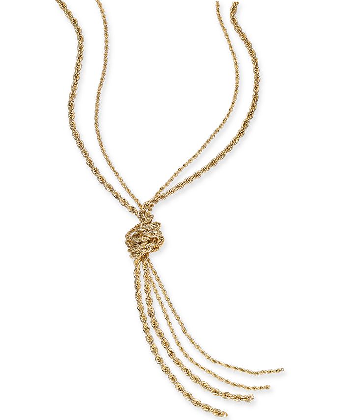 Charter Club - Double Rope Knotted Lariat Necklace, 32" + 2" extender