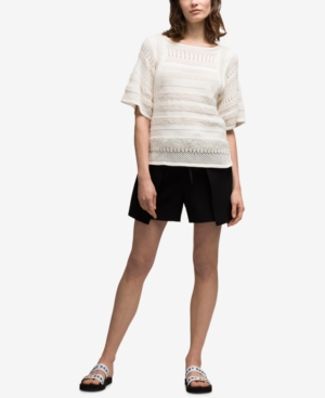 DKNY TEXTURED-STRIPE KNIT SWEATER, CREATED FOR MACY'S