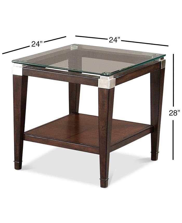 Furniture Silverado Glass Top Rectangular End Table Macy's