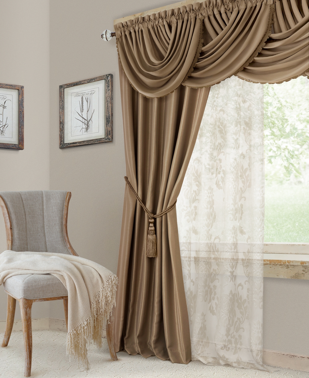 Elrene Home Fashions All Seasons Waterfall Window Valance