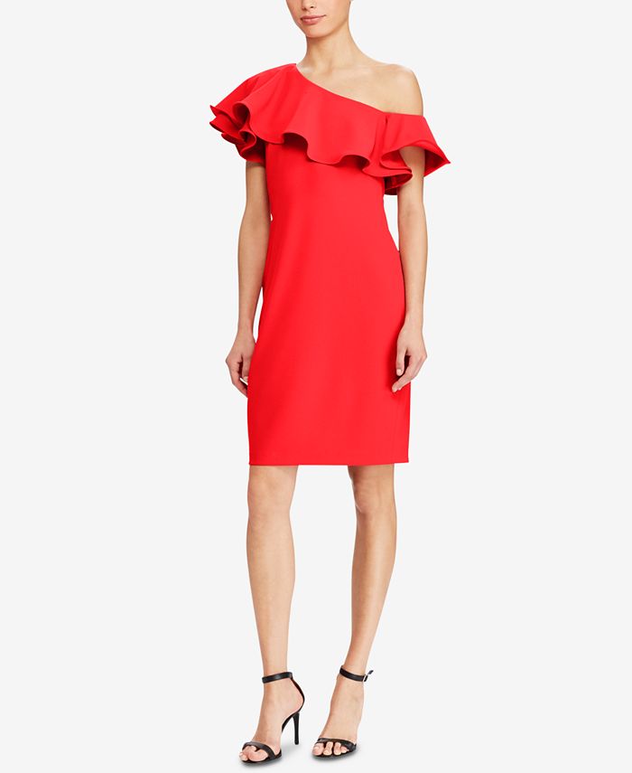 Lauren Ralph Lauren Ruffled One-Shoulder Dress & Reviews - Dresses ...