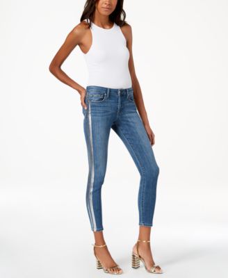 Joe's Jeans - The Icon Metallic-Stripe Ankle Skinny Jeans
