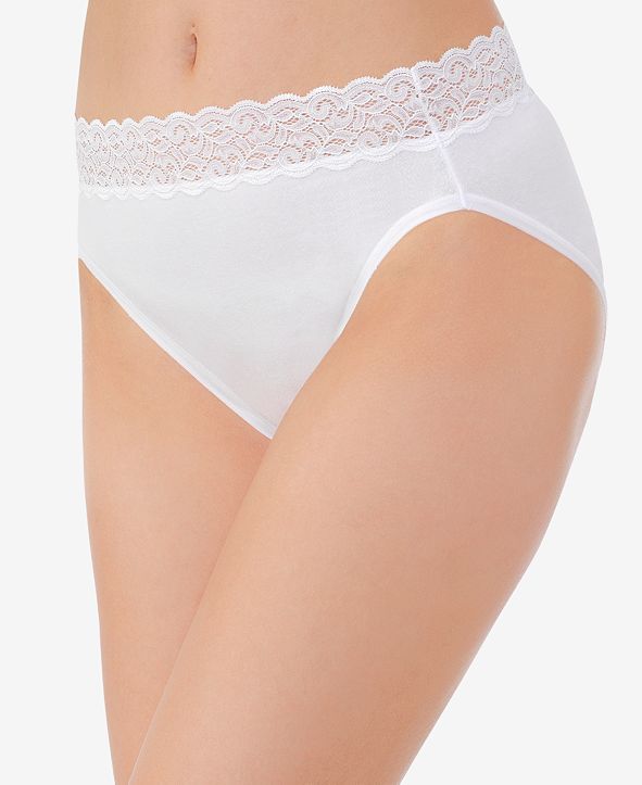 Vanity Fair Flattering Lace Cotton Stretch HiCut Brief Underwear 13395