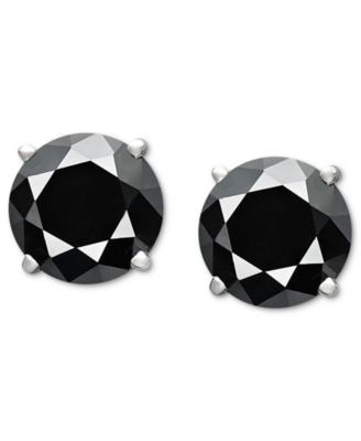 macy's black diamond stud earrings