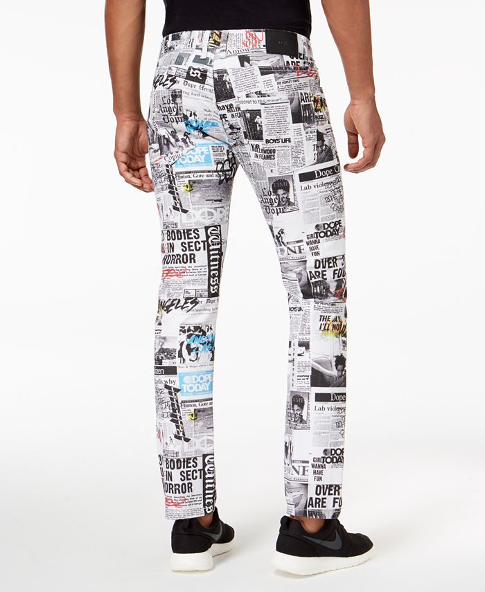 DOPE Men's SlimFit Newspaper Print Jeans Macy's