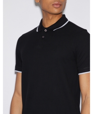 AX Armani Exchange Men's Contrast Tipped Polo Shirt