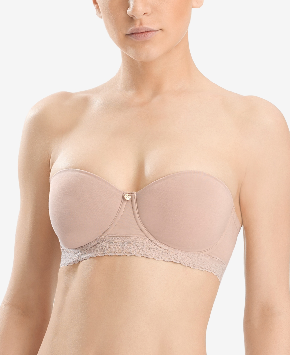 Truly Smooth Lace-Band Contour Bra 774070 - Cafe (Nude )