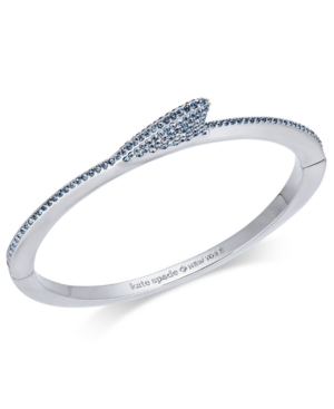 KATE SPADE KATE SPADE NEW YORK SILVER-TONE PAVE SHARK FIN BANGLE BRACELET