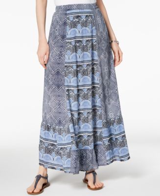 Style & Co Mixed-Print Maxi Skirt, Created for Macy's - Macy's