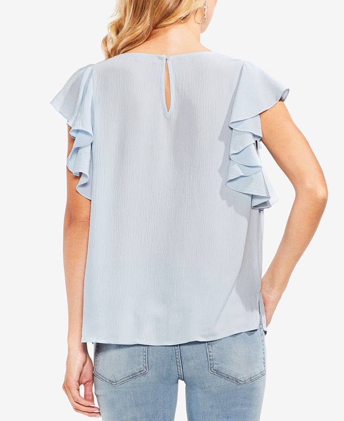 Vince Camuto Boat-Neck Ruffle-Sleeve Top & Reviews - Tops - Women - Macy's