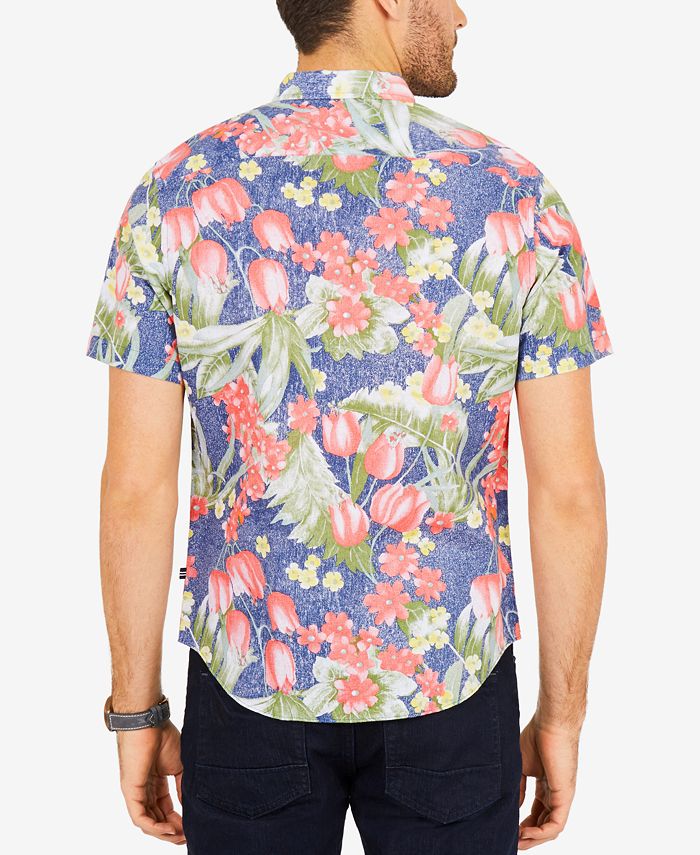 Nautica Men's Floral-Print Classic Fit Shirt & Reviews - Casual Button ...