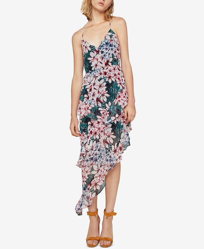 BCBGeneration Floral Print Tiered Asymmetrical Maxi Dress Macy s