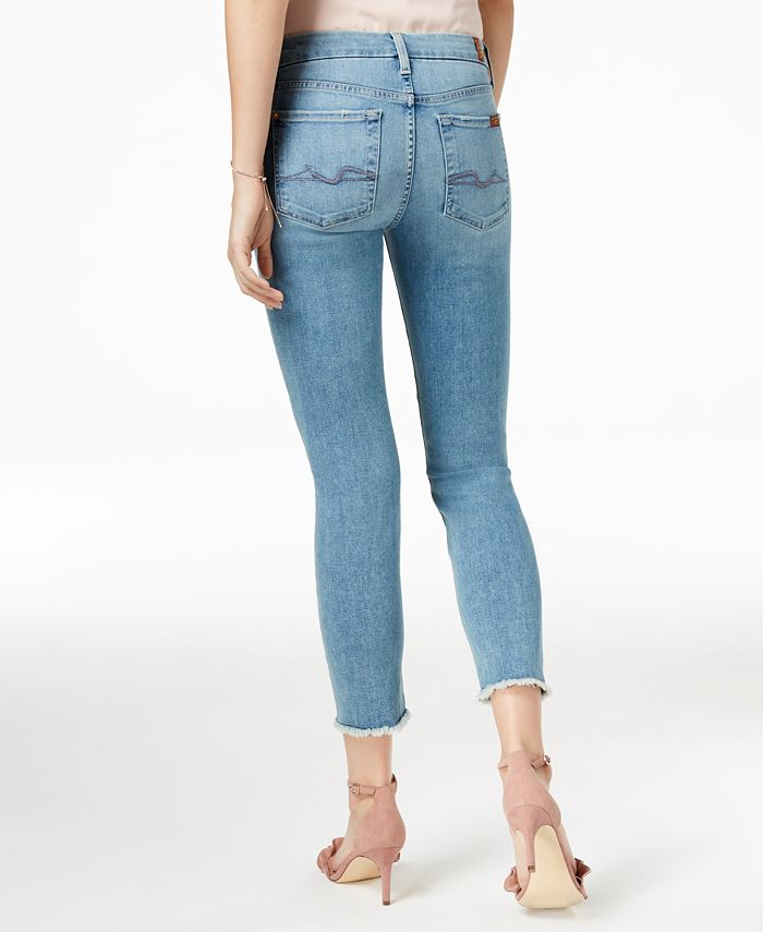 7 For All Mankind Kimmie Frayed Cropped Skinny Jeans - Macy's
