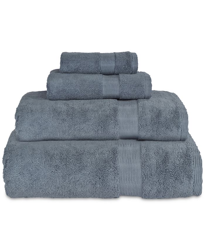 DKNY Eight Piece Solid White Bathroom Towel Set 100% Cotton