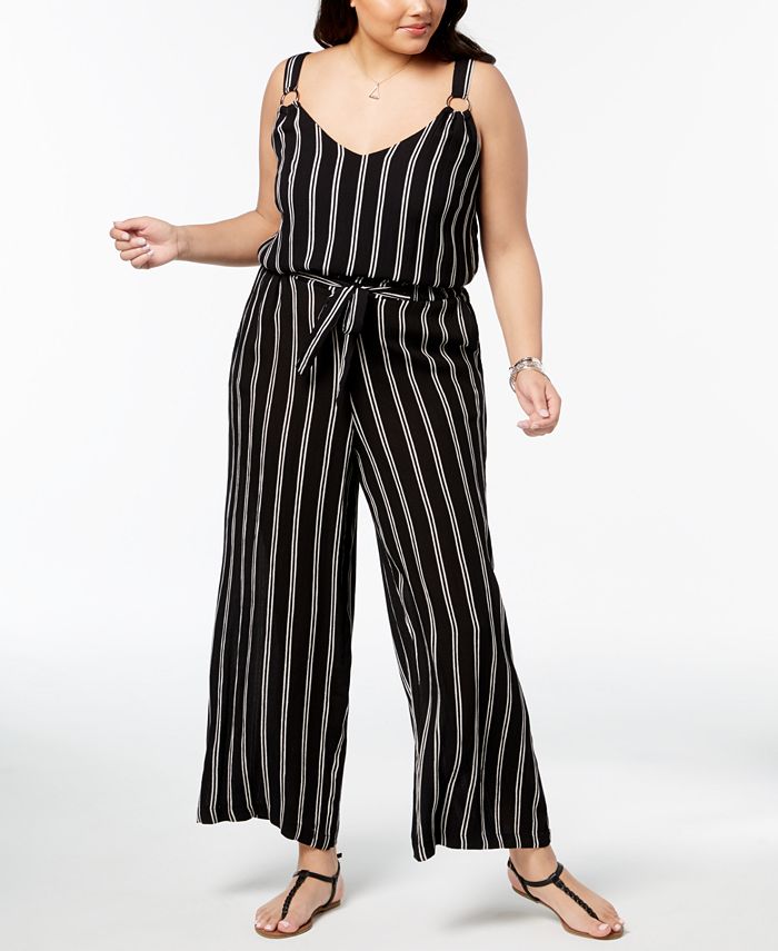 Gold Trendy Plus Size Striped Gaucho Jumpsuit Macy's