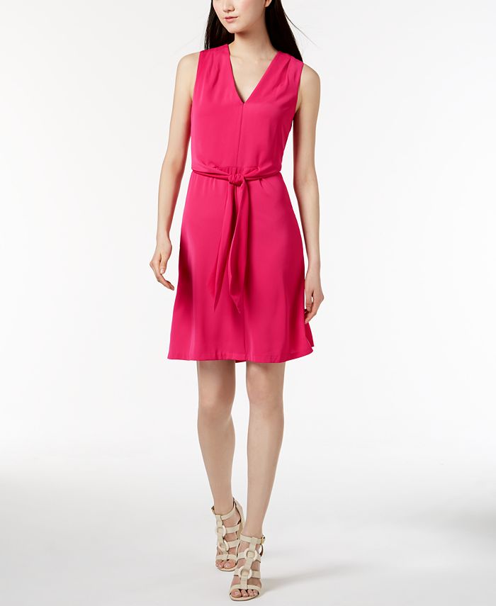 Calvin Klein Sleeveless Tie-Detail Dress - Macy's