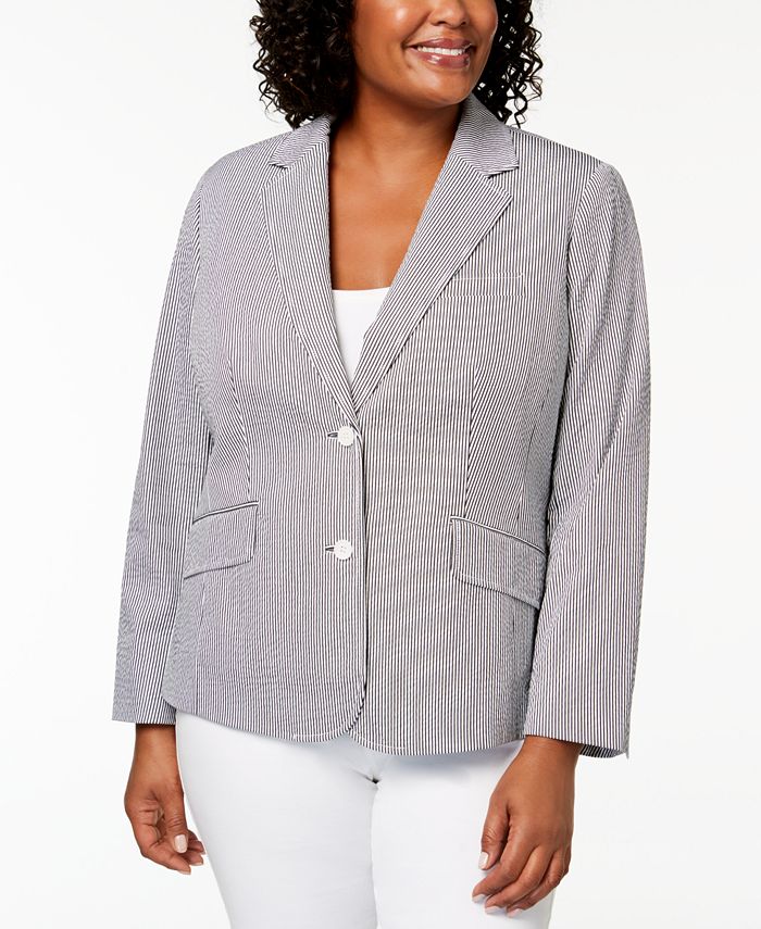 Anne klein seersucker blazer outlet