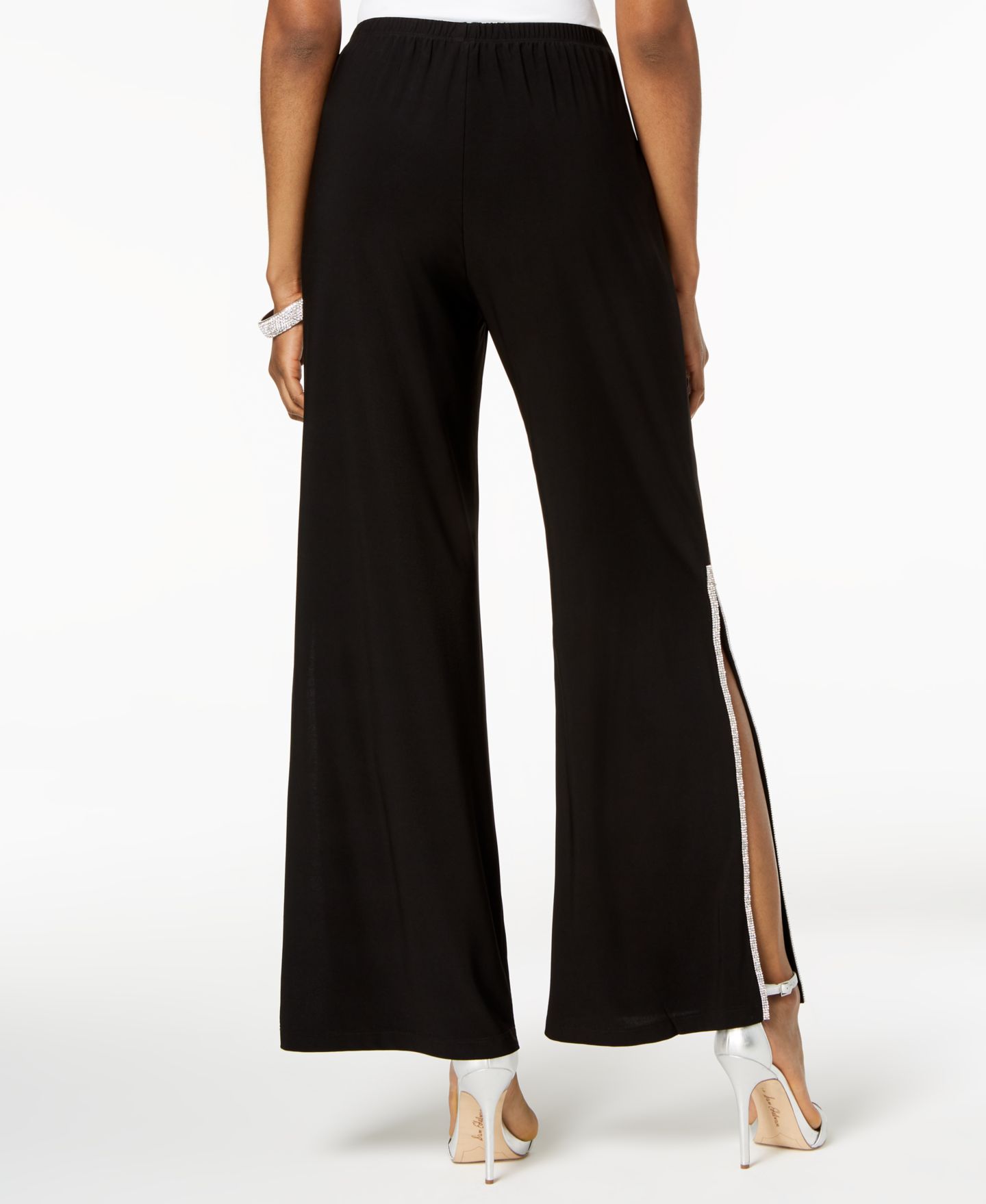 Женские брюки MSK Sequined Wide-Leg Pants, Regular, цвет: Чёрный — фото 2