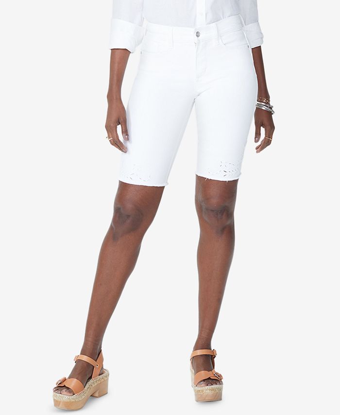 NYDJ Briella Tummy-Control Eyelet Bermuda Shorts - Macy's